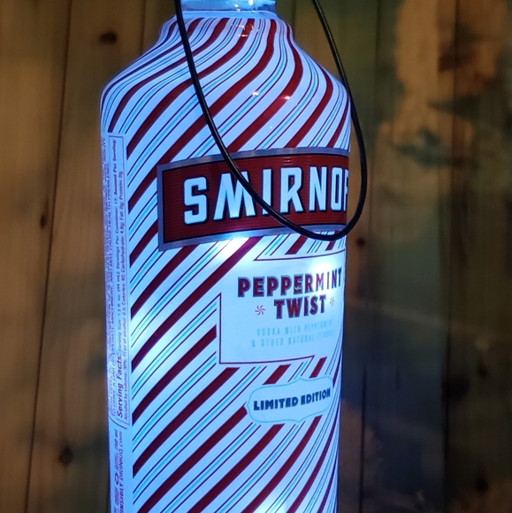 Hanging Solar Bottle Light ~ Peppermint Smirnoff Lantern - Picture 5 of 6
